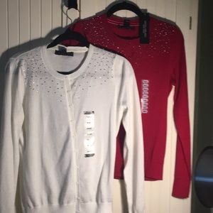 Sparkly cardigan   White or red